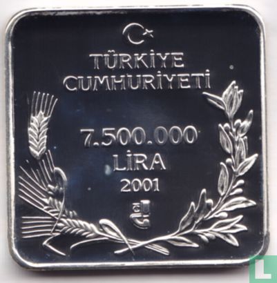 Turkije 7.500.000 lira 2001 (PROOF) "Turac" - Afbeelding 1