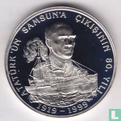 Turquie 4.000.000 lira 1999 (BE) "80th anniversary Landing of Atatürk in Samsun" - Image 2