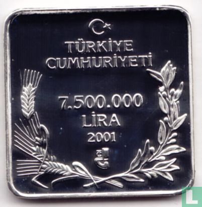 Turkije 7.500.000 lira 2001 (PROOF) "Yesil Arikusu" - Afbeelding 1