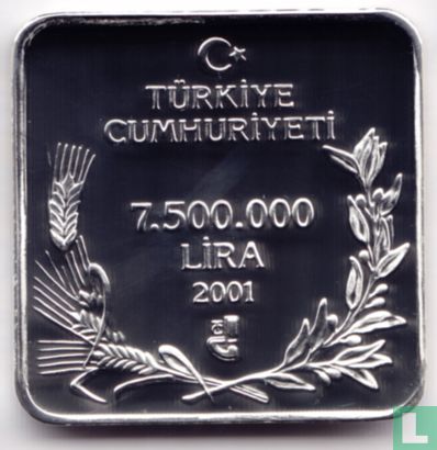 Turkije 7.500.000 lira 2001 (PROOF) "Sah Kartal" - Afbeelding 1