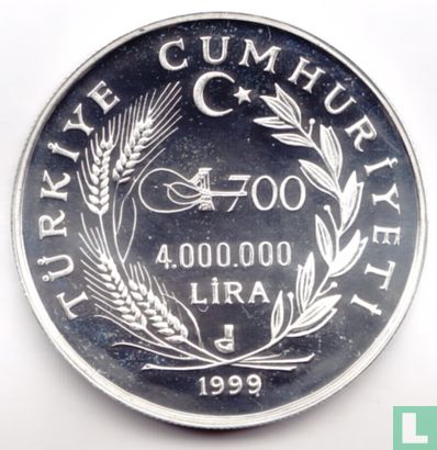 Turquie 4.000.000 lira 1999 (BE) "700 years of Ottoman Empire - Fatih Sultan Mehmet" - Image 1