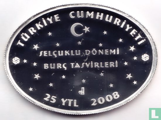 Turkije 25 yeni türk lirasi 2008 (PROOF) "Zodiac-Capricorn" - Afbeelding 1