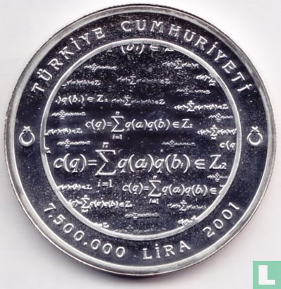 Turkey 7.500.000 lira 2001 (PROOF) "Cahit Arf" - Image 1