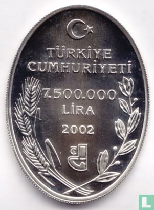 Turkije 7.500.000 lira 2002 (PROOF) "Linum anatolicum" - Afbeelding 1