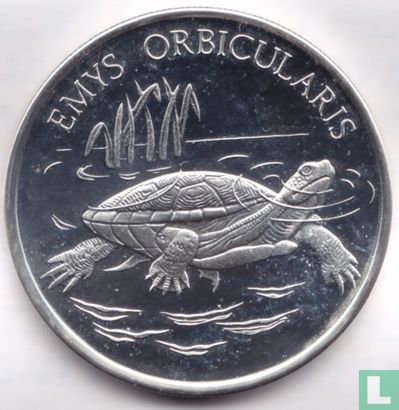 Turkije 10.000.000 lira 2001 (PROOF - type 2) "European pond turtle" - Afbeelding 2