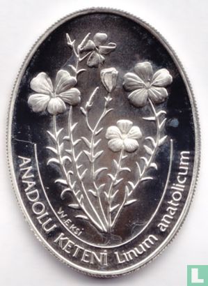 Turkije 7.500.000 lira 2002 (PROOF) "Linum anatolicum" - Afbeelding 2