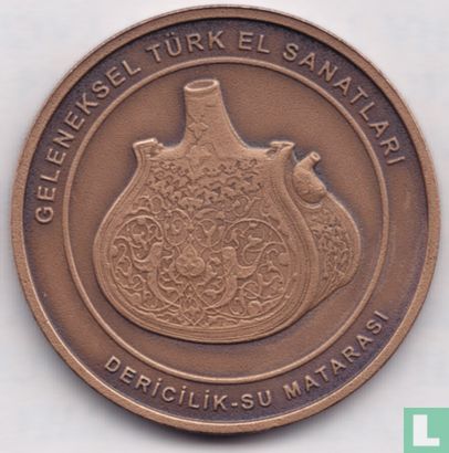Turkey 20 türk lirasi 2010 (bronze - oxyde) "Leatherworking" - Image 2