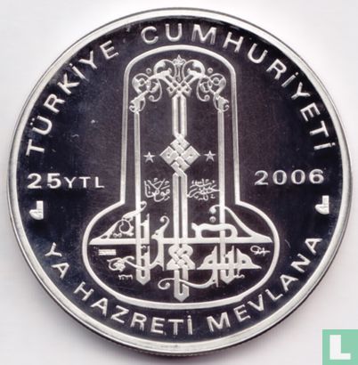 Turkije 25 yeni türk lirasi 2006 (PROOF) "Hattat Hamid Aytac" - Afbeelding 1
