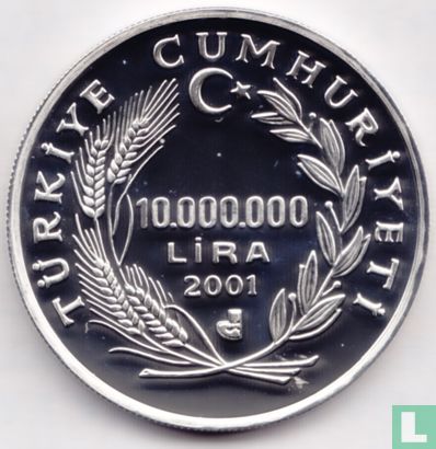 Turkije 10.000.000 lira 2001 (PROOF) "2000 Summer Olympics in Sydney" - Afbeelding 1