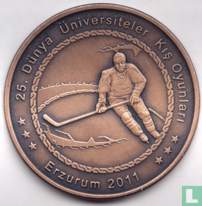 Turquie 20 türk lirasi 2011 (OXYDE - bronze) "XXV. World University Winter Games in Erzurum – Hockey" - Image 2