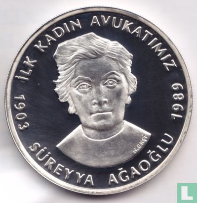 Turkey 15.000.000 lira 2003 (PROOF) "100th anniversary Birth of Süreya Agaoglu" - Image 2