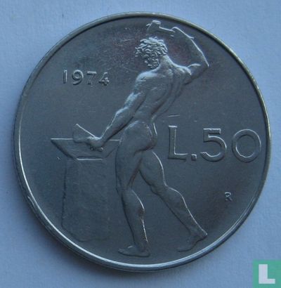 Italië 50 lire 1974 - Afbeelding 1