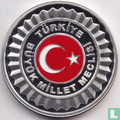 Turkey 50 türk lirasi 2010 (PROOF - coloured) "90th Anniversary of Turkish Republic" - Image 2