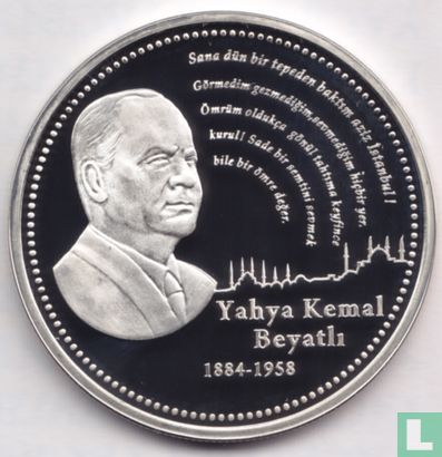 Turkije 35 yeni türk lirasi 2008 (PROOF) "50th Anniversary Death of Yahya Kemal" - Afbeelding 2