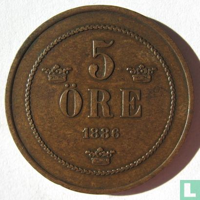 Zweden 5 öre 1886 - Afbeelding 1