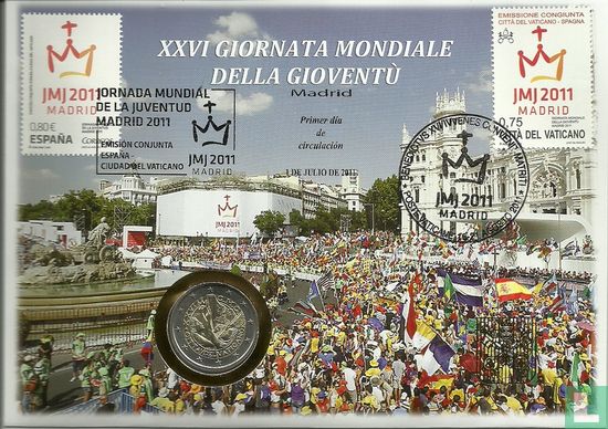 Vatican 2 euro 2011 (Numisbrief) "26th World Youth Day in Madrid" - Image 1