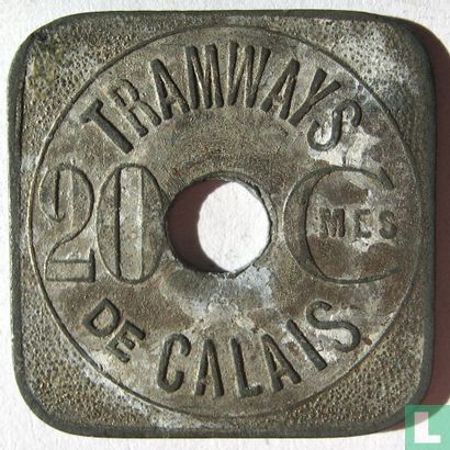 Frankrijk 20 centimes Tramways Calais token - Afbeelding 1