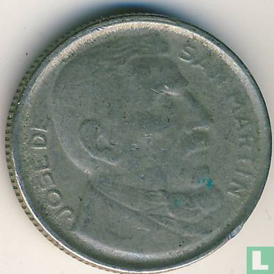 Argentinië 5 centavos 1950 "100th anniversary Death of José de San Martín" - Afbeelding 2