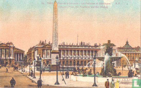 78. Paris - Place de la Concorde - Les Fontaines et l'Obelisque