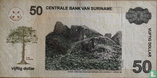 Suriname 50 Dollars 2006 - Image 2