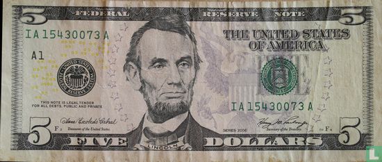 United States 5 dollars 2006 A - Image 1