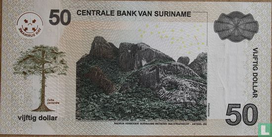 Suriname 50 Dollars 2009 - Image 2