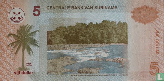 Suriname 5 Dollars 2009 - Image 2