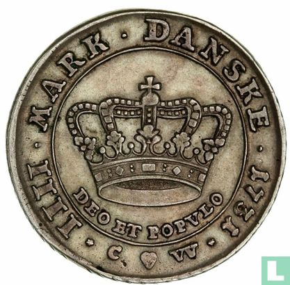 Denemarken 1 kroon 1731 (large crown) - Image 1