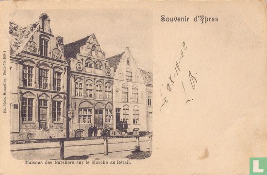 Ypres Maisons des Bateliers sur le Marché aux Bétail - Afbeelding 1
