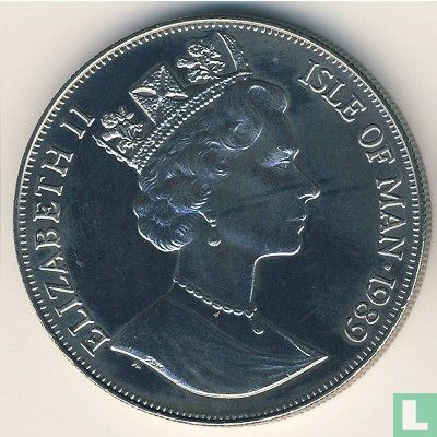 Isle of Man 1 crown 1989 (PROOF - silver) "Bicentenary of the mutiny on the Bounty - Pitcairn Island" - Image 1