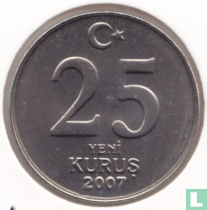 Turkey 25 yeni kurus 2007 - Image 1