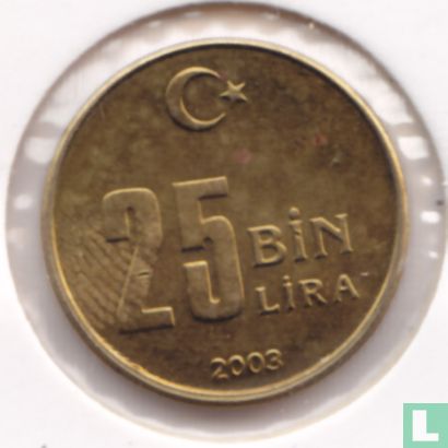 Turkije 25 bin lira 2003 - Afbeelding 1