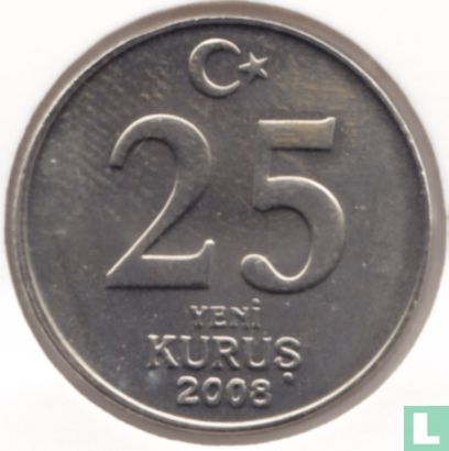 Turkey 25 yeni kurus 2008 - Image 1