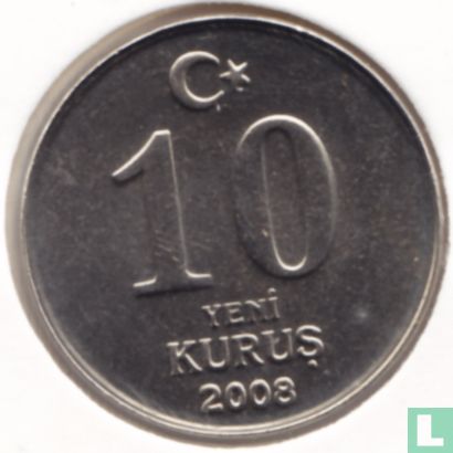 Turkije 10 yeni kurus 2008 - Afbeelding 1