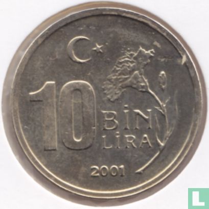 Turkey 10 bin lira 2001 - Image 1