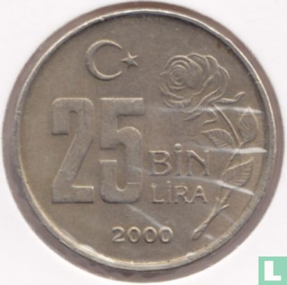 Turkey 25 bin lira 2000 - Image 1