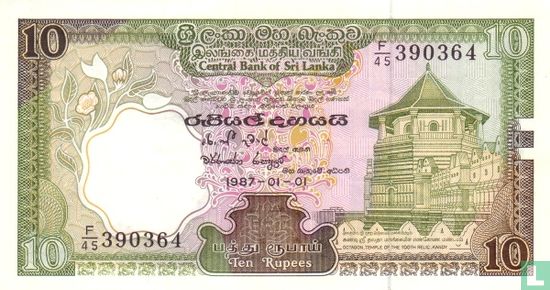 Sri Lanka 10 Rupees 1987 - Afbeelding 1