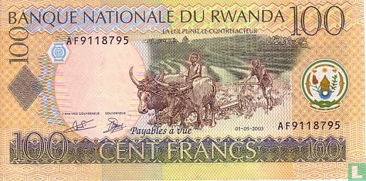 Rwanda 100 Francs (without Bank title in English) - Image 1