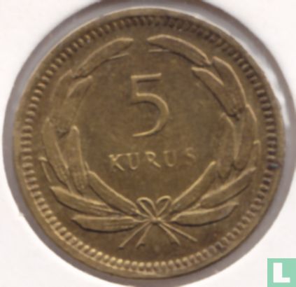 Turkije 5 kurus 1957 - Afbeelding 2