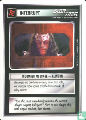 Incoming Message: Klingon