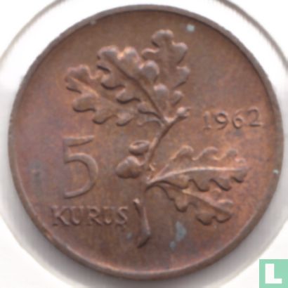 Turkije 5 kurus 1962 - Afbeelding 1