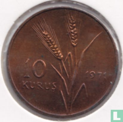 Turkey 10 kurus 1971 "FAO - Agricultural progress" - Image 1