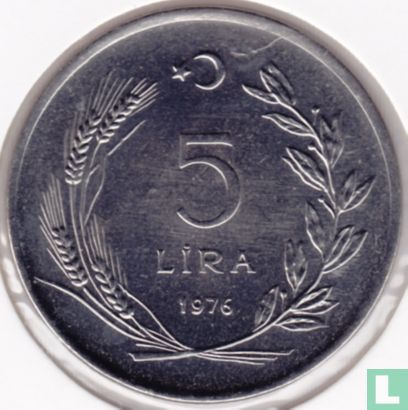 Türkei 5 Lira 1976 "FAO - International Women's Year" - Bild 1