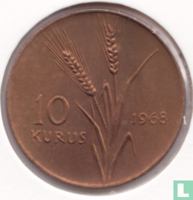 Turkey 10 kurus 1968 - Image 1