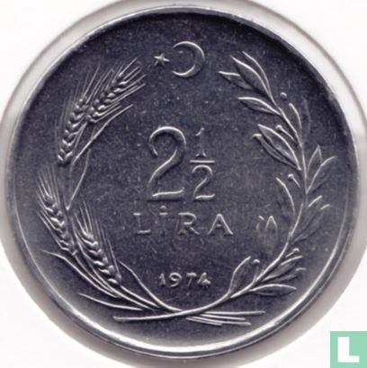 Turkije 2½ lira 1974 - Afbeelding 1