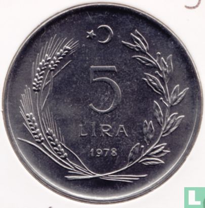 Turkije 5 lira 1978 - Afbeelding 1