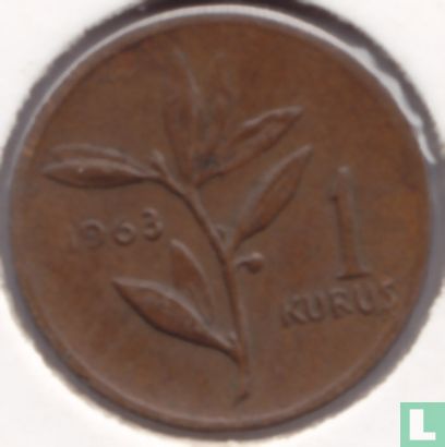 Turkije 1 kurus 1963 (brons) - Afbeelding 1