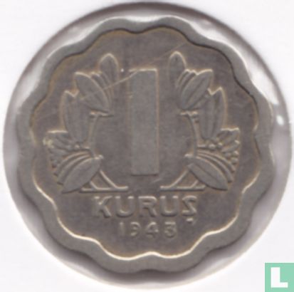 Turquie 1 kurus 1943 - Image 1