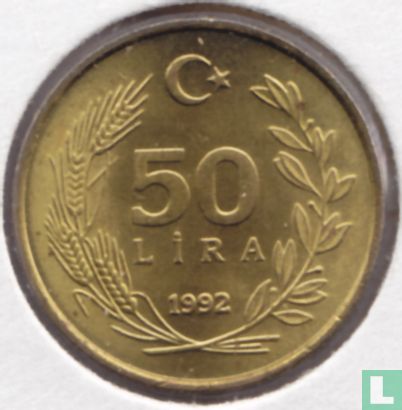 Turkije 50 lira 1992 - Afbeelding 1