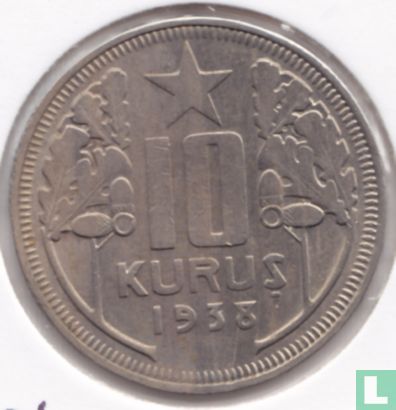 Turkije 10 kurus 1938 - Afbeelding 1